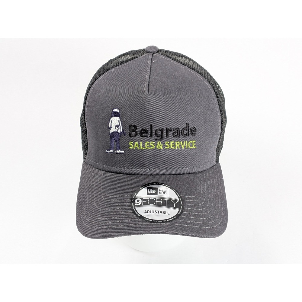 New Era 9FORTY Trucker Hat Belgrade Sales & Service Grey Black One Size 2017